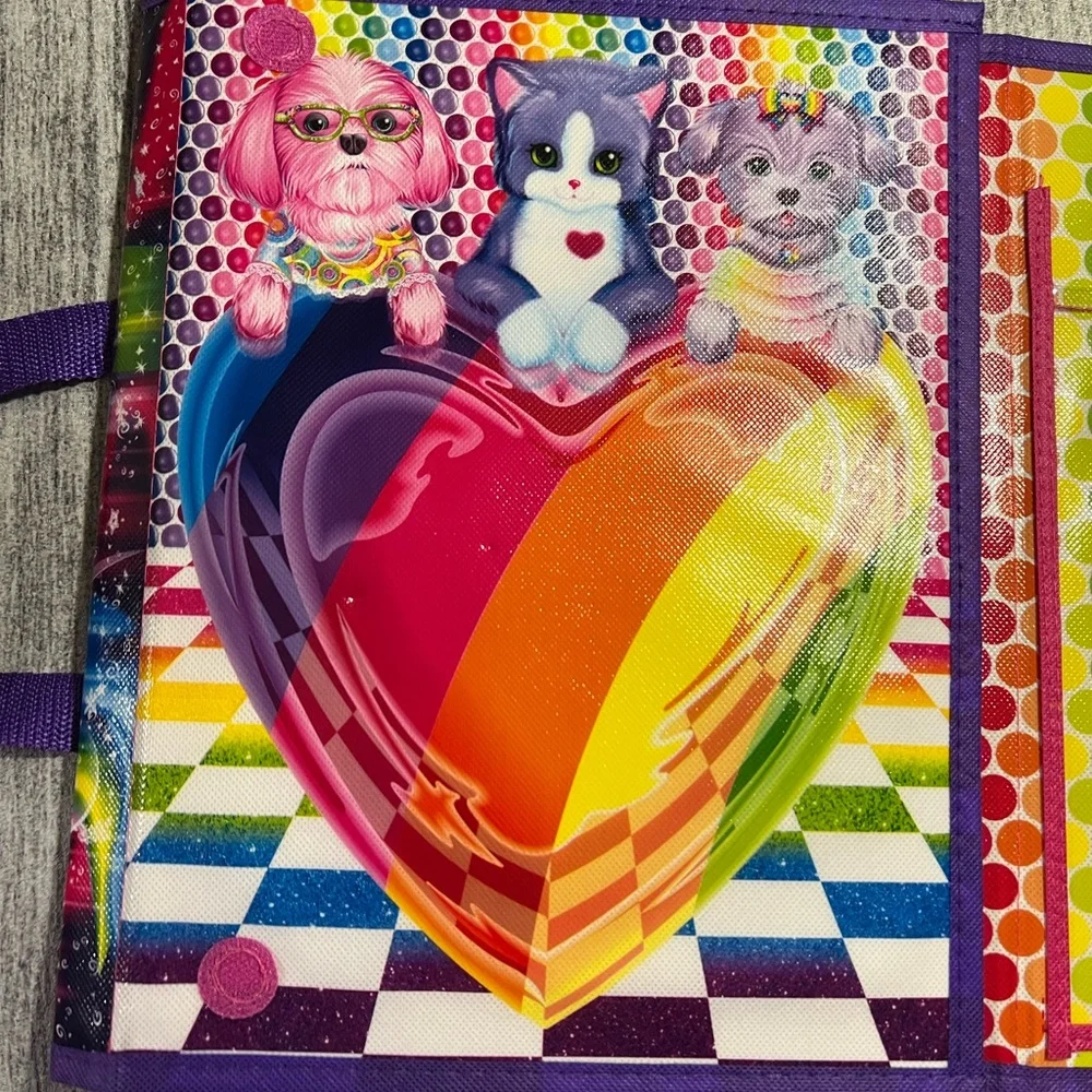 Lisa Frank Tikanni Colorful Trifold Portfolio School Binder 4 Interior Pockets